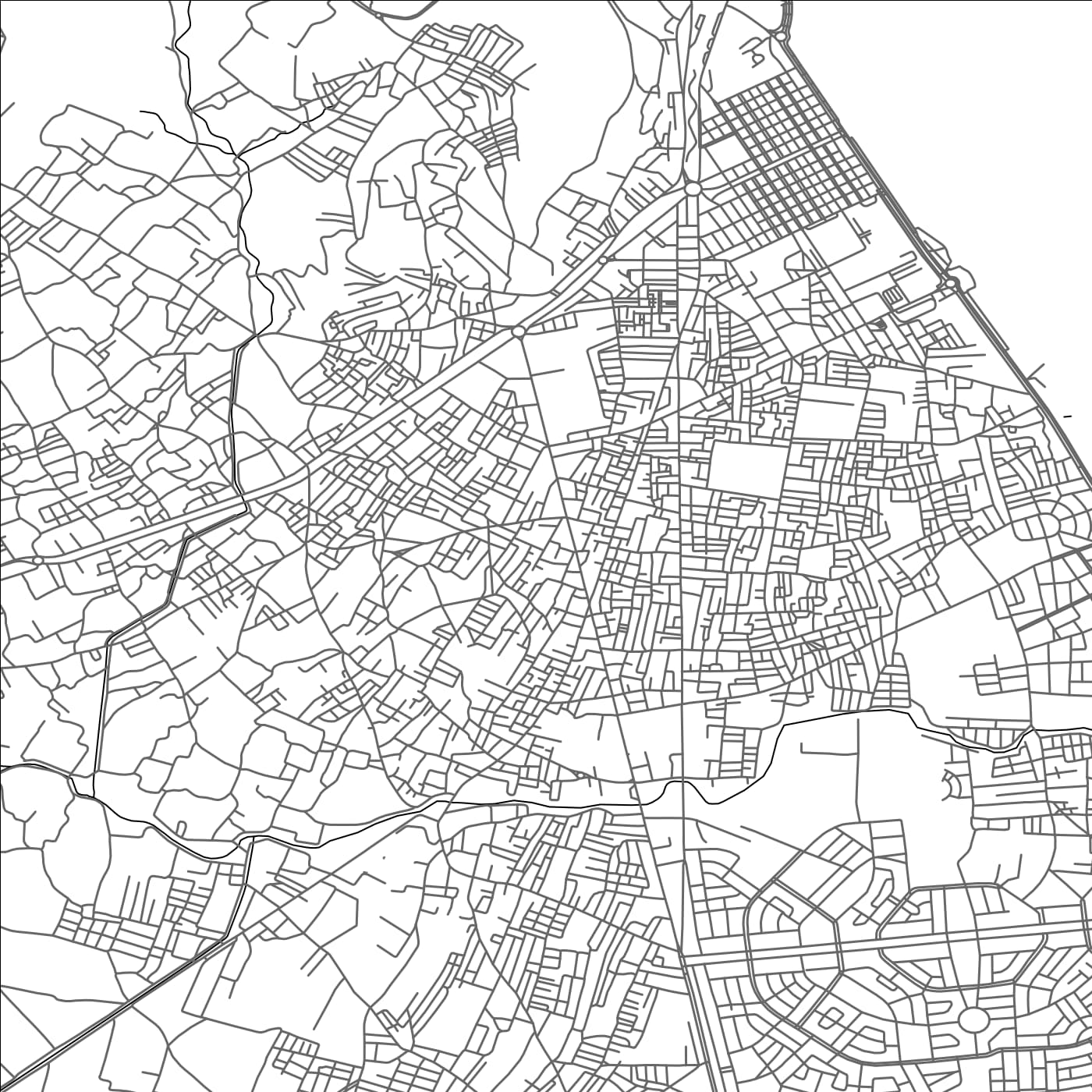 ROAD MAP OF NADOR, MOROCCO BY MAPBAKES