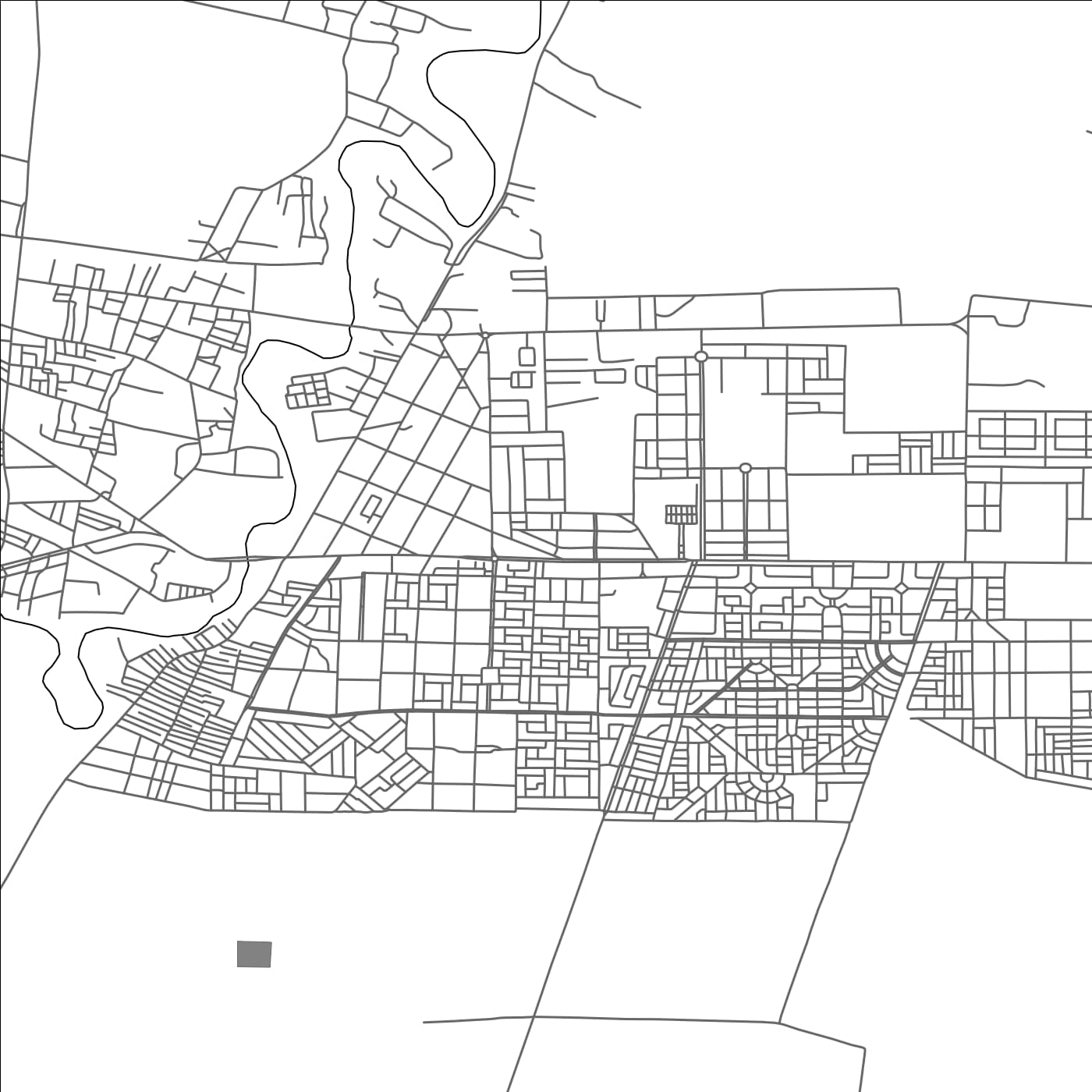 ROAD MAP OF SIDI SLIMANE, MOROCCO BY MAPBAKES