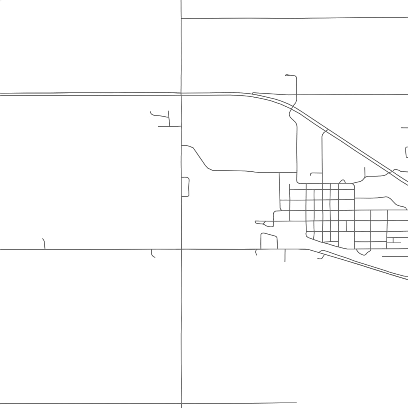 ROAD MAP OF BERTHOLD, NORTH DAKOTA BY MAPBAKES