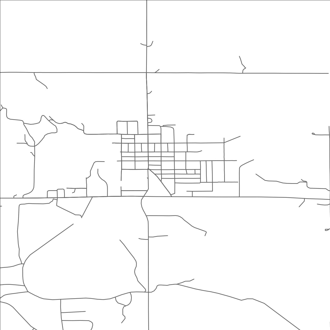 ROAD MAP OF CENTER, NORTH DAKOTA BY MAPBAKES