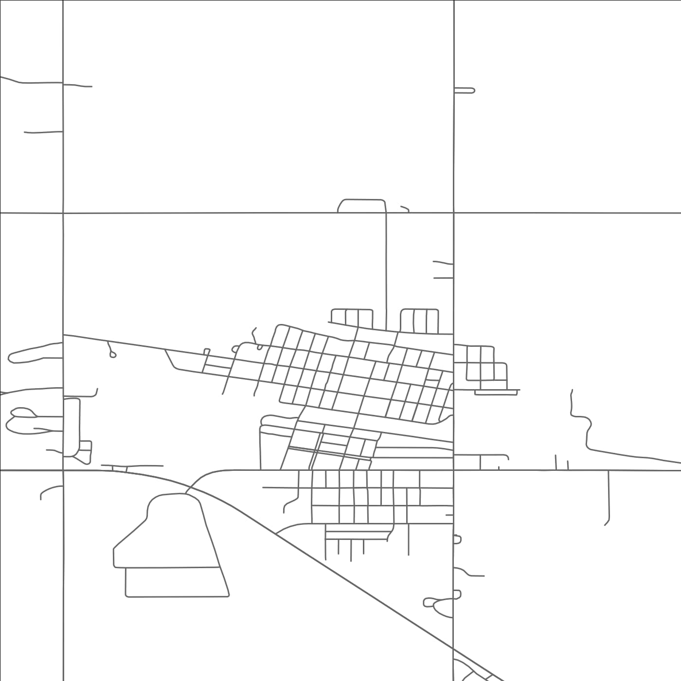 ROAD MAP OF CROSBY, NORTH DAKOTA BY MAPBAKES