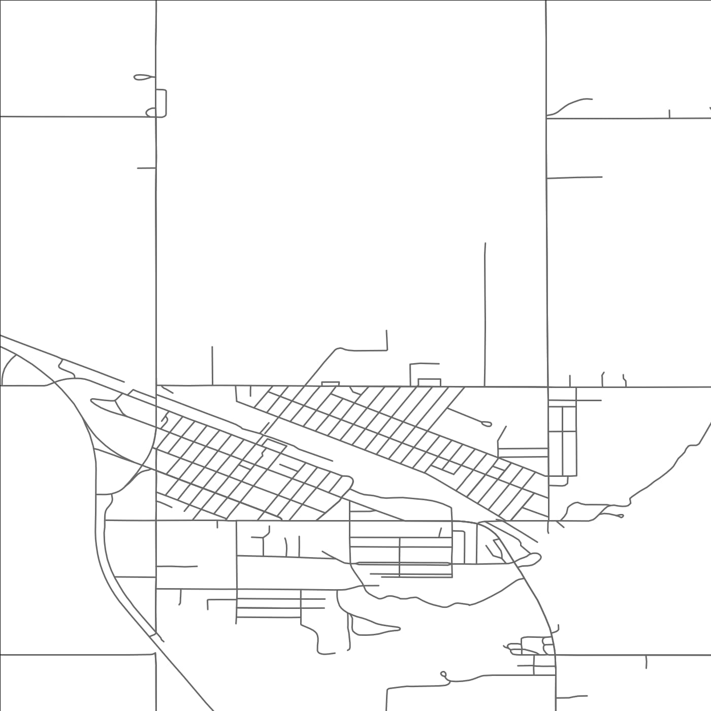 ROAD MAP OF HARVEY, NORTH DAKOTA BY MAPBAKES