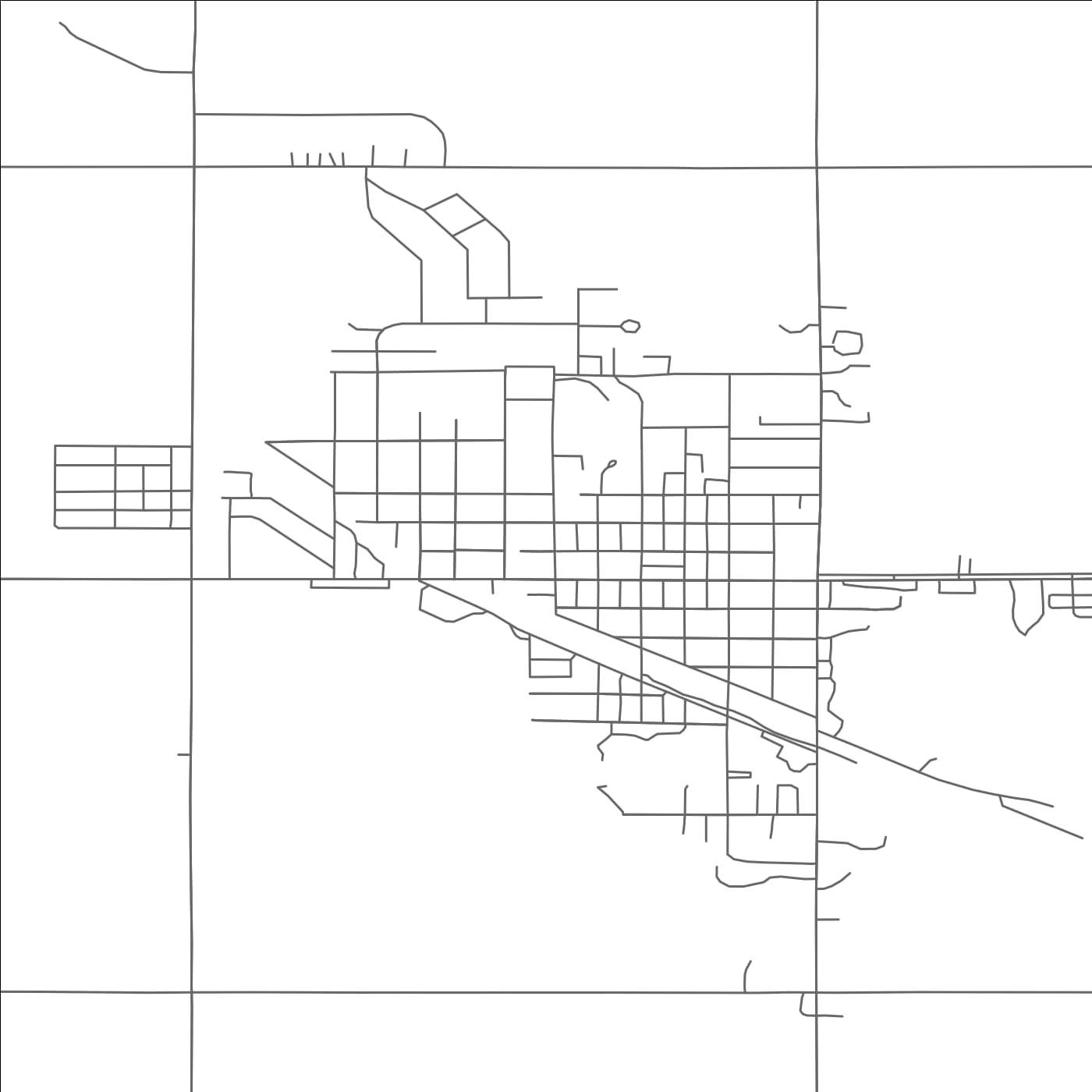 ROAD MAP OF LANGDON, NORTH DAKOTA BY MAPBAKES