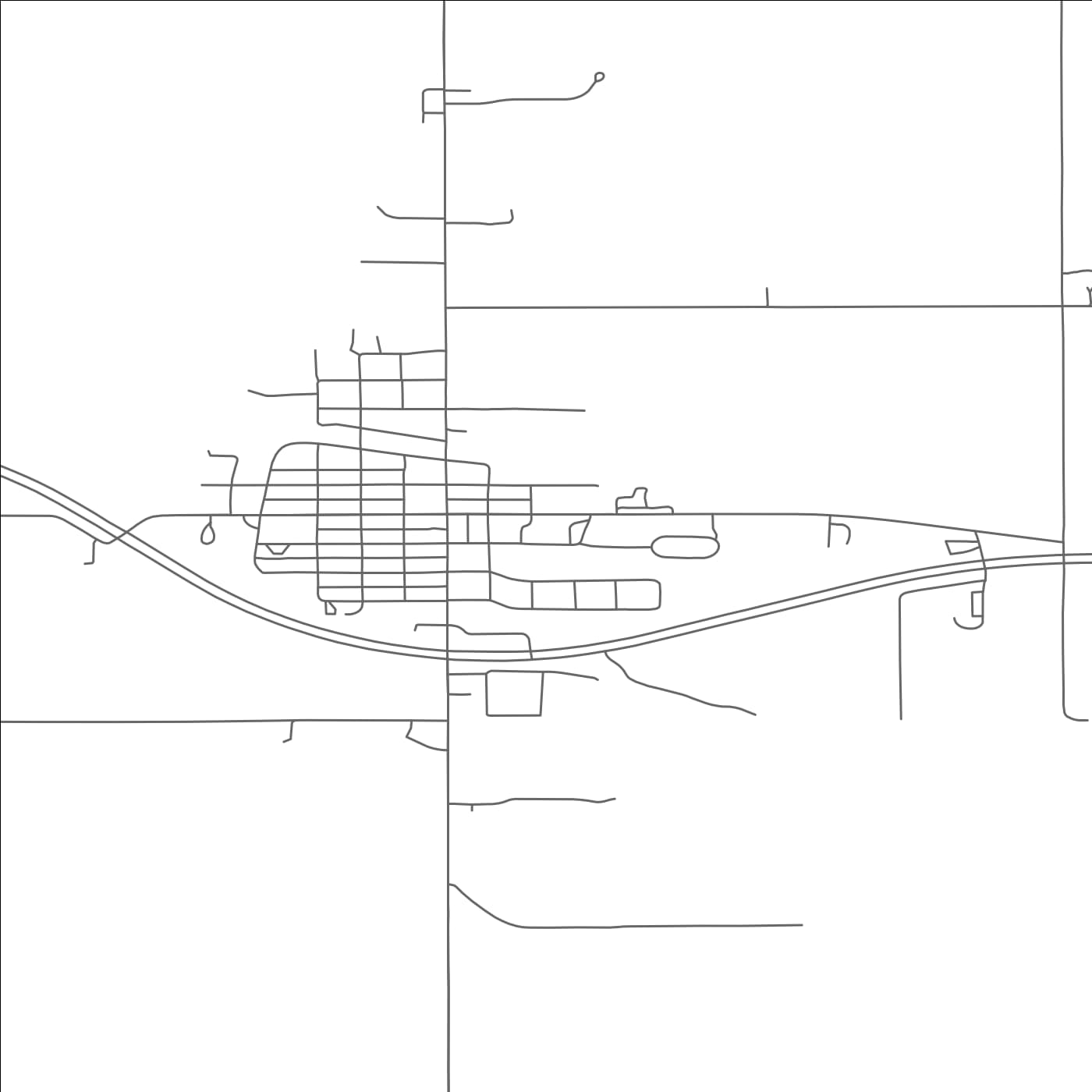 ROAD MAP OF LEEDS, NORTH DAKOTA BY MAPBAKES