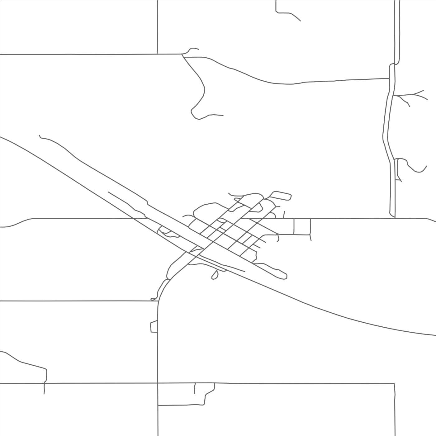 ROAD MAP OF RHAME, NORTH DAKOTA BY MAPBAKES