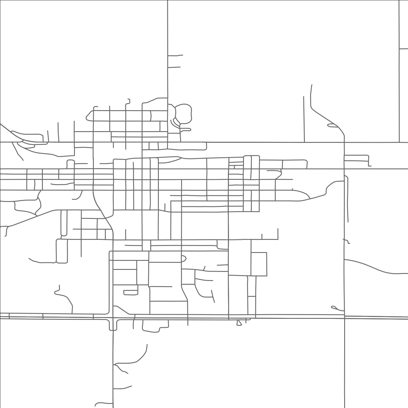 ROAD MAP OF RUGBY, NORTH DAKOTA BY MAPBAKES