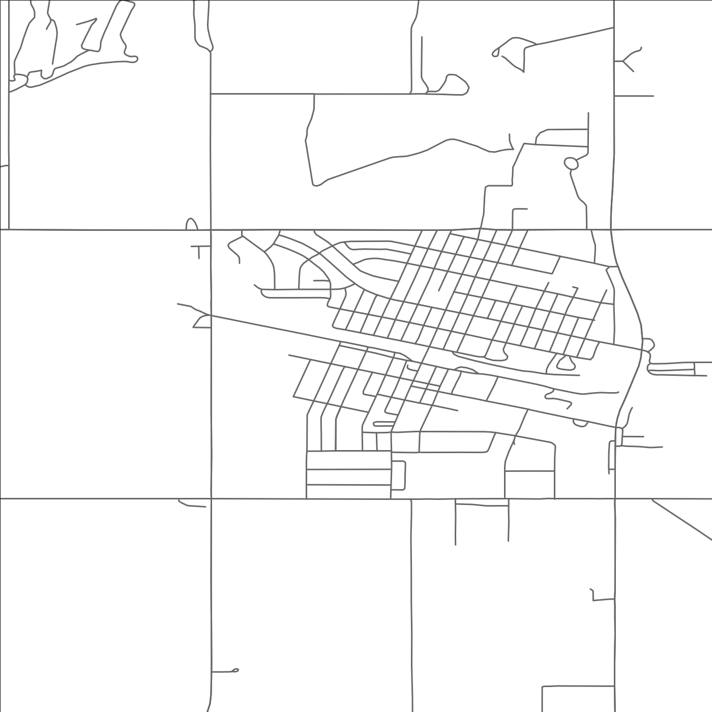 ROAD MAP OF TIOGA, NORTH DAKOTA BY MAPBAKES