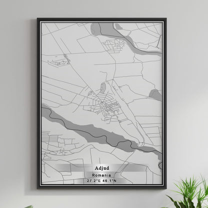 ROAD MAP OF ADJUD, ROMANIA BY MAPBAKES