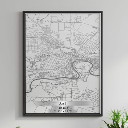 ROAD MAP OF ARAD, ROMANIA BY MAPBAKES