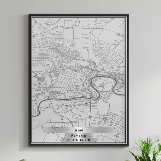 ROAD MAP OF ARAD, ROMANIA BY MAPBAKES