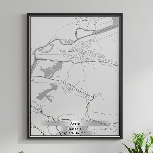 ROAD MAP OF AVRIG, ROMANIA BY MAPBAKES