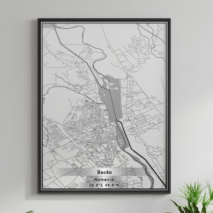 ROAD MAP OF BACAU, ROMANIA BY MAPBAKES