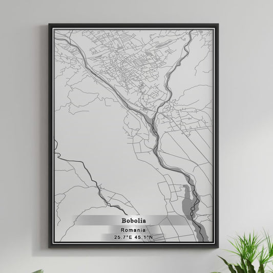 ROAD MAP OF BOBOLIA, ROMANIA BY MAPBAKES