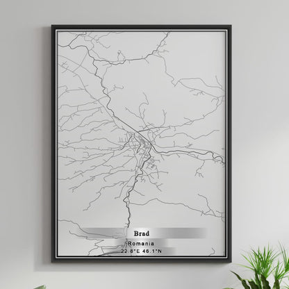 ROAD MAP OF BRAD, ROMANIA BY MAPBAKES