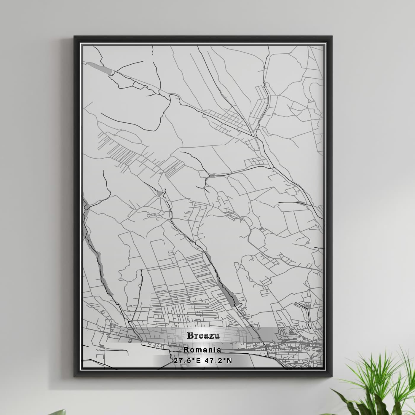 ROAD MAP OF BREAZU, ROMANIA BY MAPBAKES