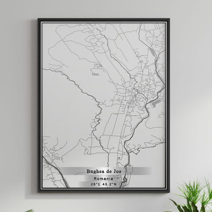 ROAD MAP OF BUGHEA-DE-JOS, ROMANIA BY MAPBAKES