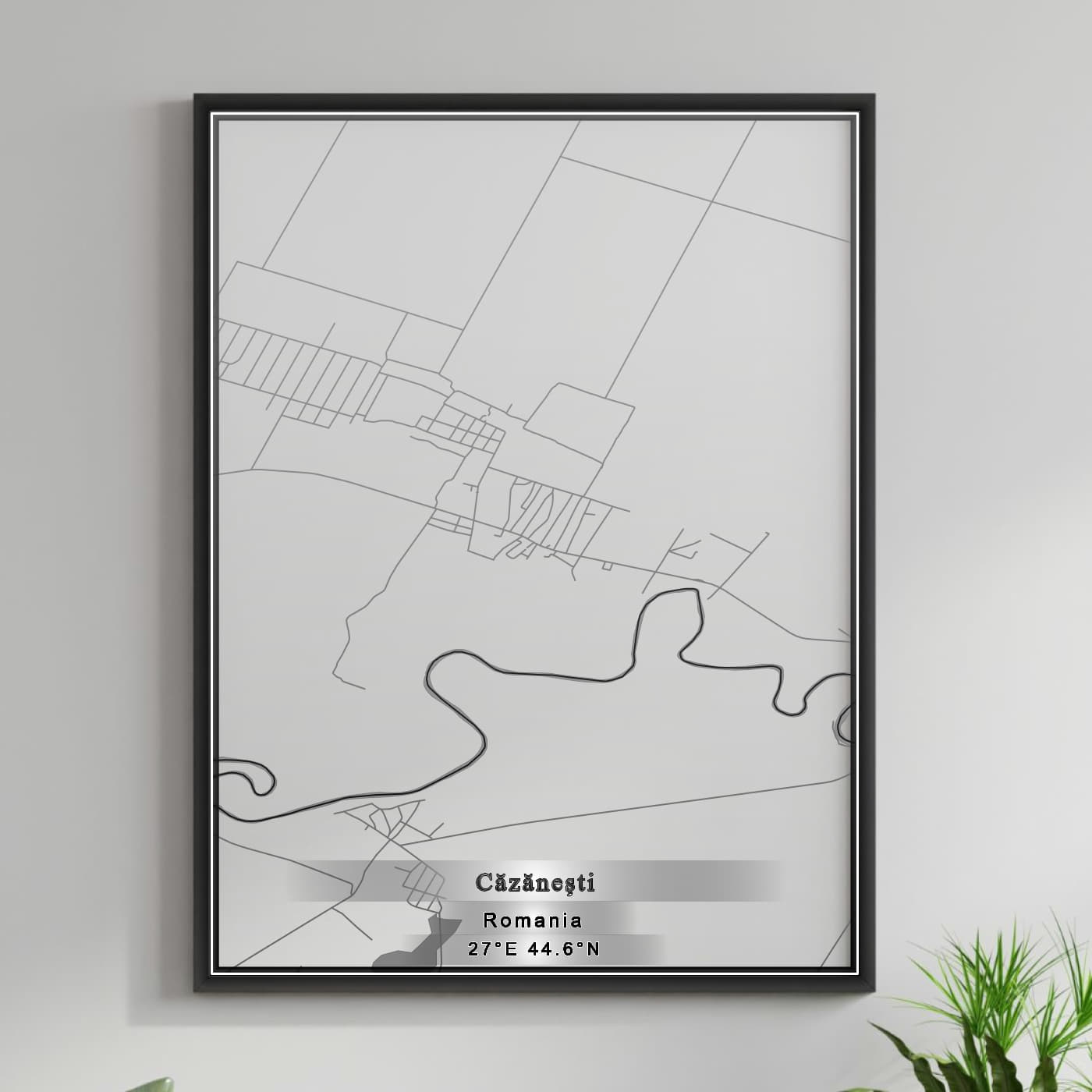 ROAD MAP OF CAZANESTI, ROMANIA BY MAPBAKES