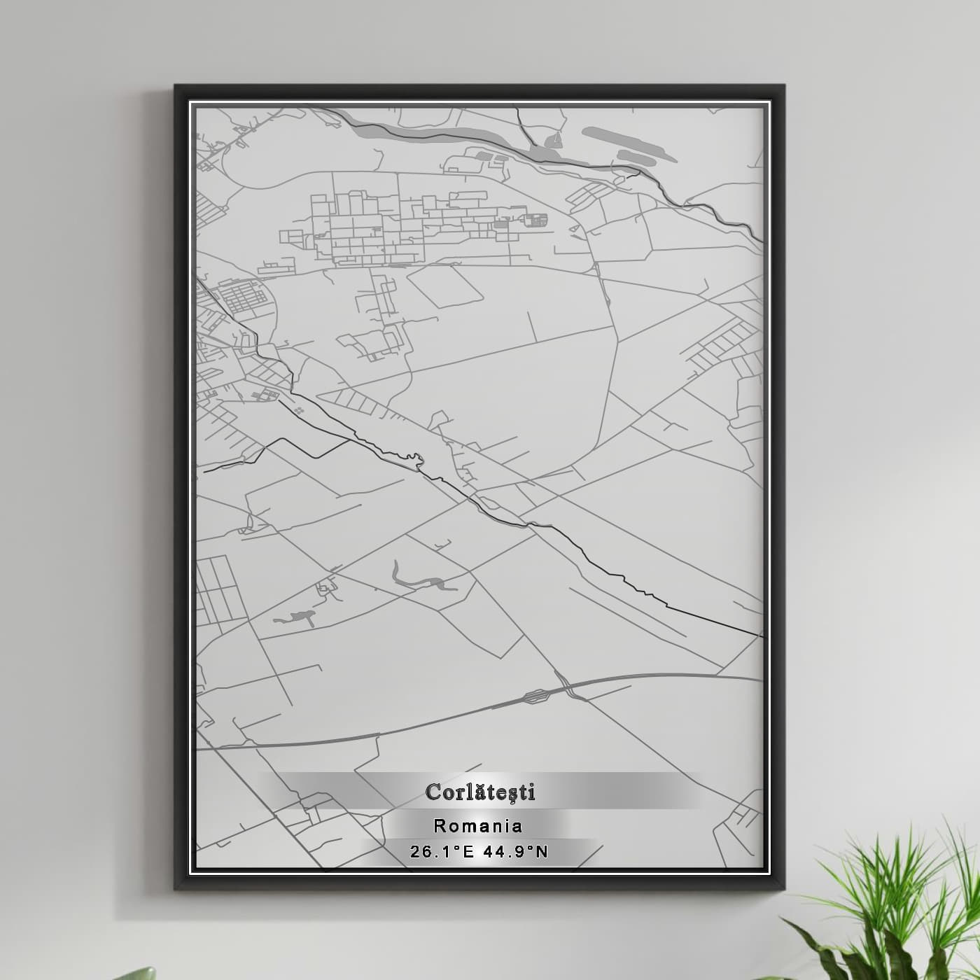 ROAD MAP OF CORLATESTI, ROMANIA BY MAPBAKES