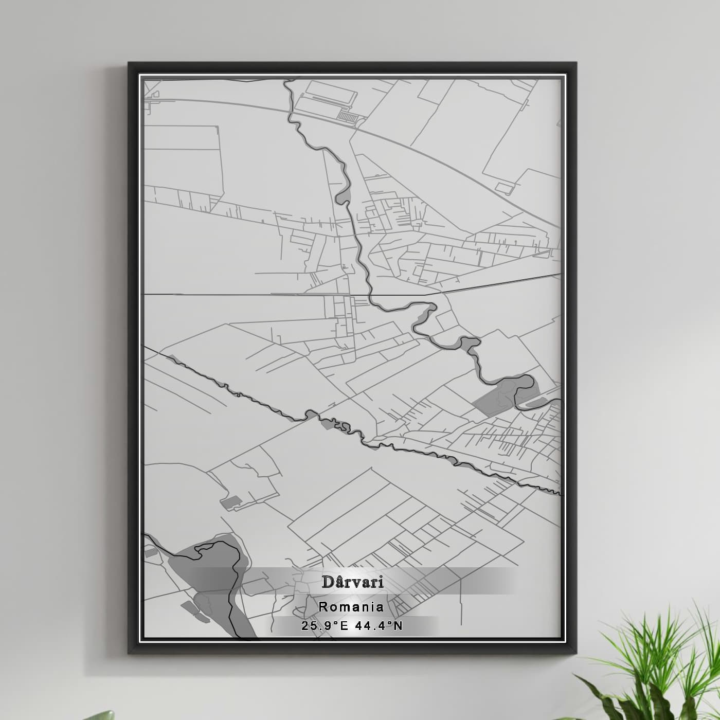 ROAD MAP OF DARVARI, ROMANIA BY MAPBAKES