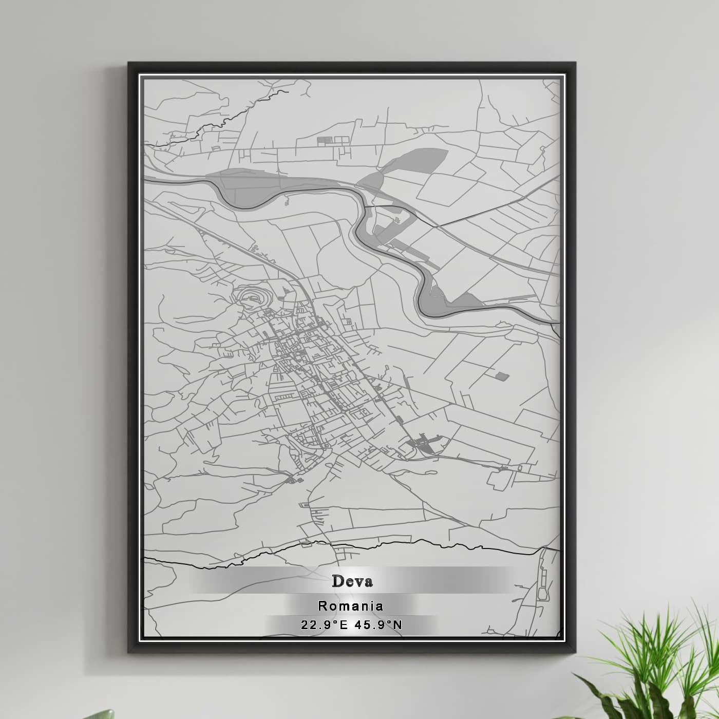 ROAD MAP OF DEVA, ROMANIA BY MAPBAKES