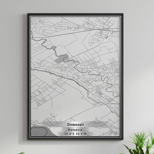 ROAD MAP OF DOMNESTI, ROMANIA BY MAPBAKES