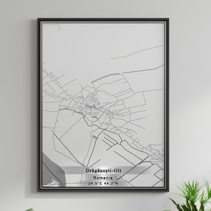 ROAD MAP OF DRAGANESTI-OLT, ROMANIA BY MAPBAKES