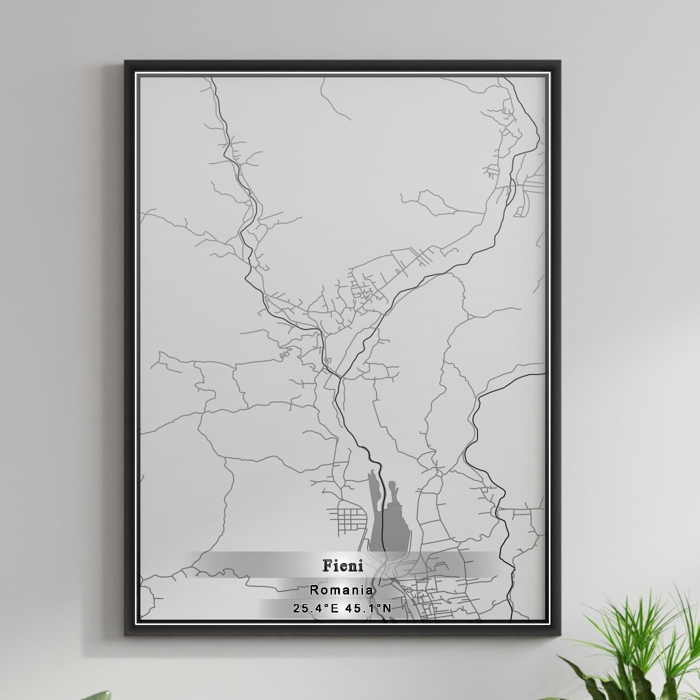 ROAD MAP OF FIENI, ROMANIA BY MAPBAKES