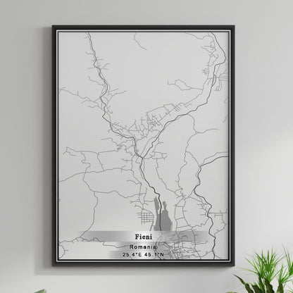 ROAD MAP OF FIENI, ROMANIA BY MAPBAKES