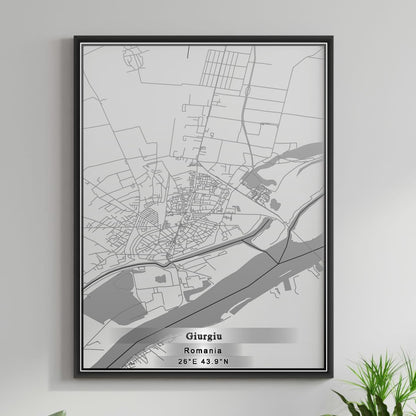 ROAD MAP OF GIURGIU, ROMANIA BY MAPBAKES