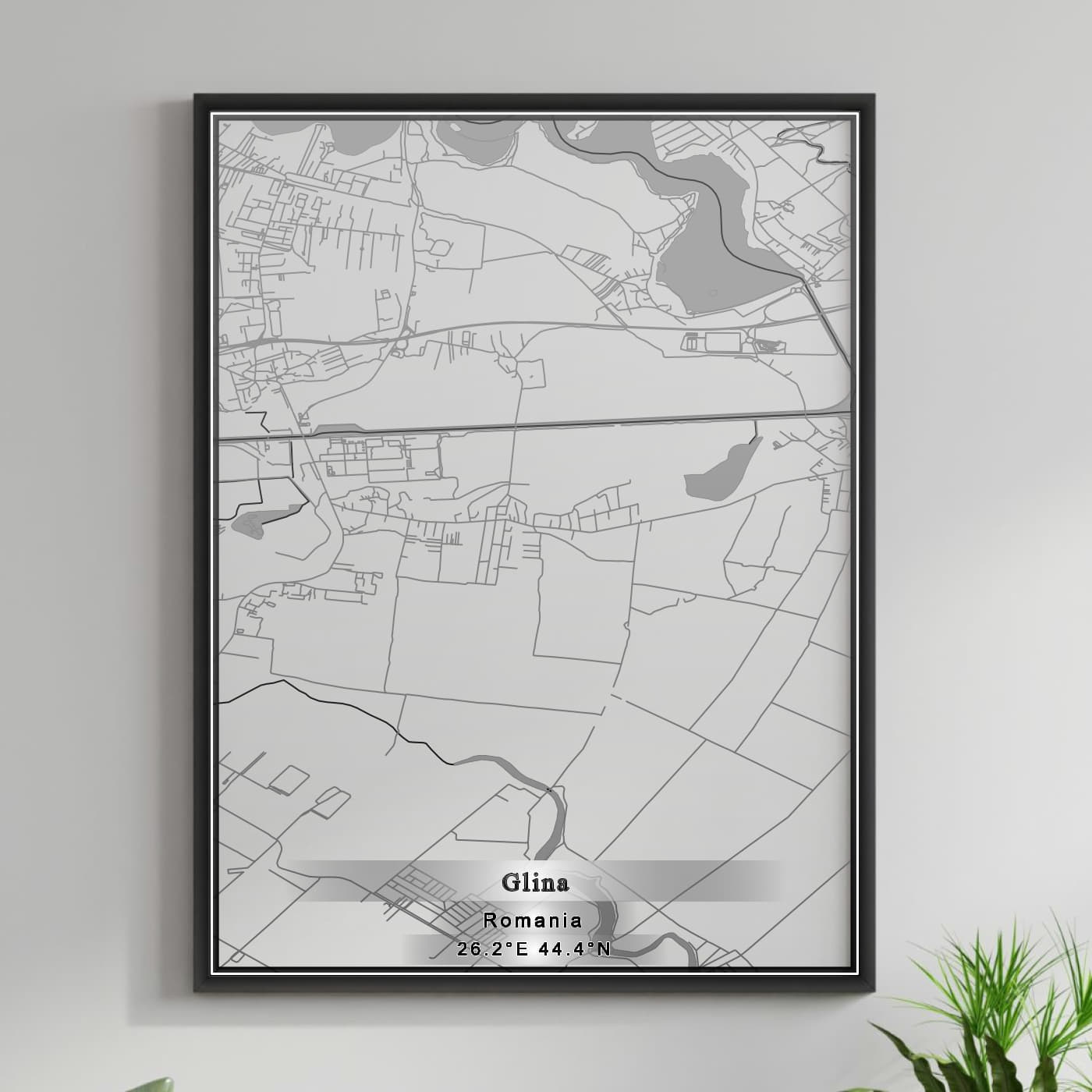 ROAD MAP OF GLINA, ROMANIA BY MAPBAKES