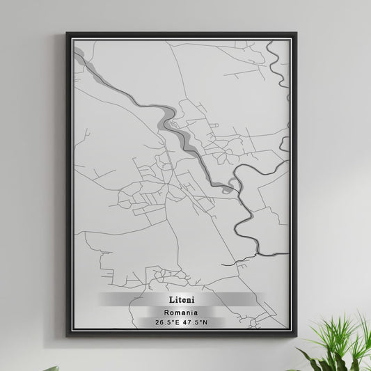 ROAD MAP OF LITENI, ROMANIA BY MAPBAKES