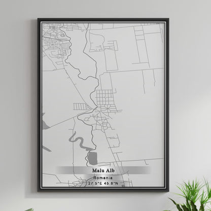 ROAD MAP OF MALU-ALB, ROMANIA BY MAPBAKES