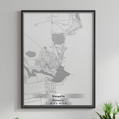 ROAD MAP OF MANGALIA, ROMANIA BY MAPBAKES