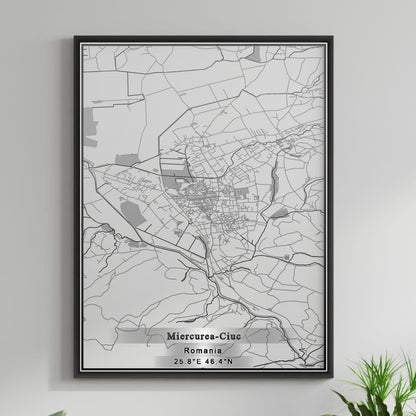 ROAD MAP OF MIERCUREA-CIUC, ROMANIA BY MAPBAKES