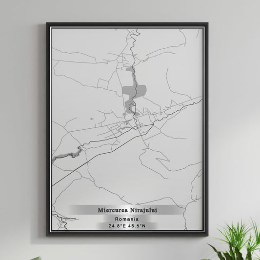 ROAD MAP OF MIERCUREA-NIRAJULUI, ROMANIA BY MAPBAKES