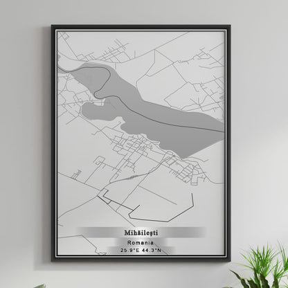 ROAD MAP OF MIHAILESTI, ROMANIA BY MAPBAKES