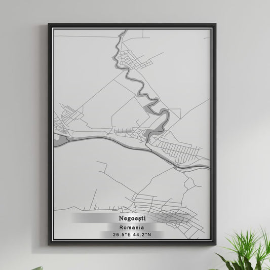 ROAD MAP OF NEGOESTI, ROMANIA BY MAPBAKES