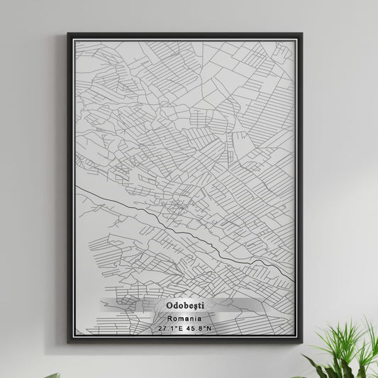 ROAD MAP OF ODOBESTI, ROMANIA BY MAPBAKES
