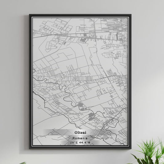 ROAD MAP OF OLTENI, ROMANIA BY MAPBAKES