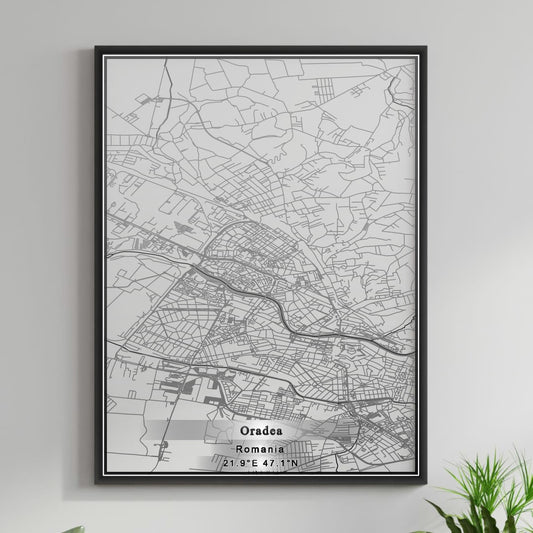 ROAD MAP OF ORADEA, ROMANIA BY MAPBAKES