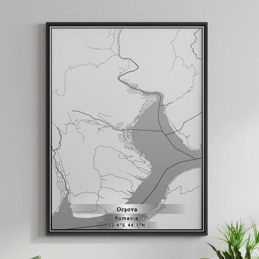 ROAD MAP OF ORSOVA, ROMANIA BY MAPBAKES