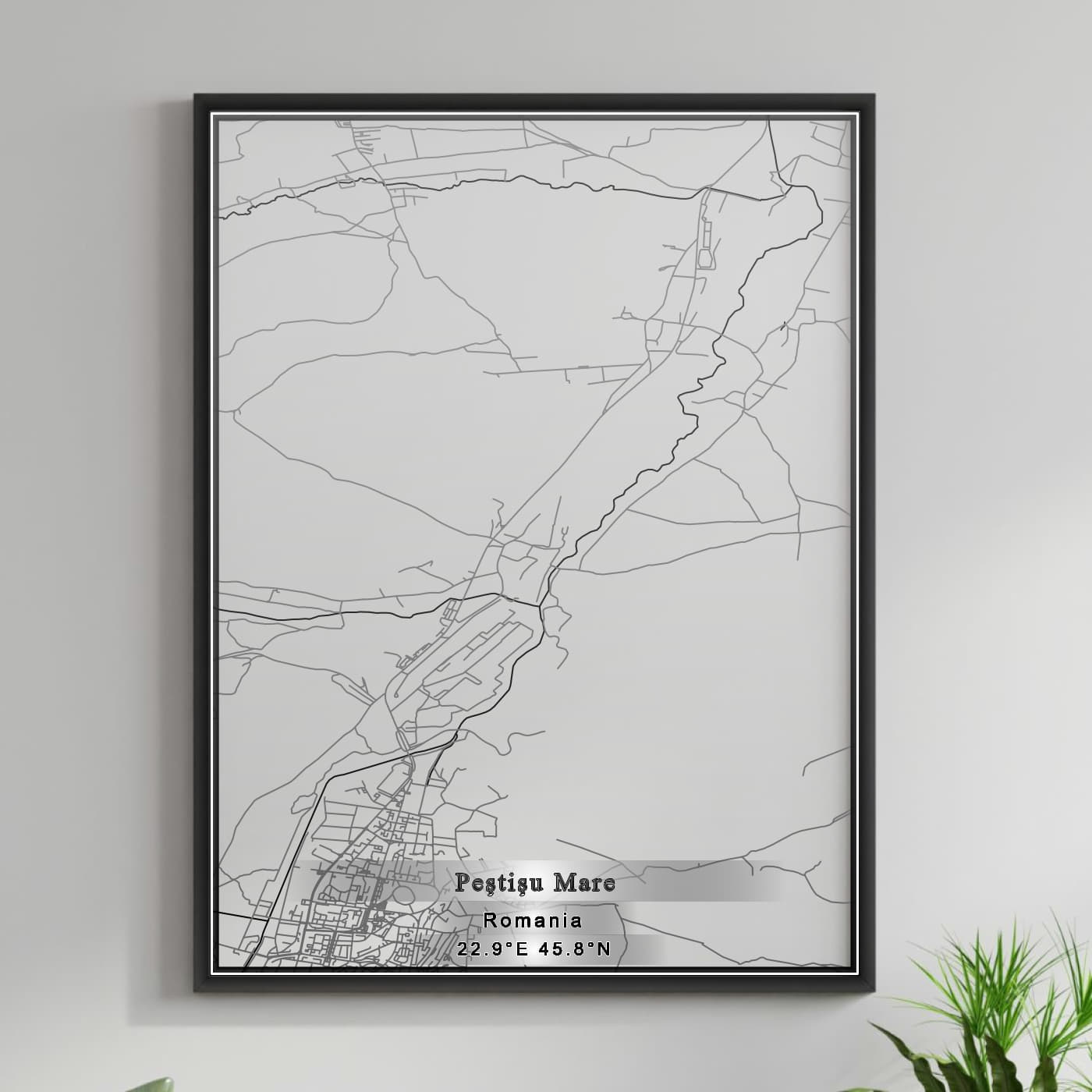 ROAD MAP OF PESTISU-MARE, ROMANIA BY MAPBAKES