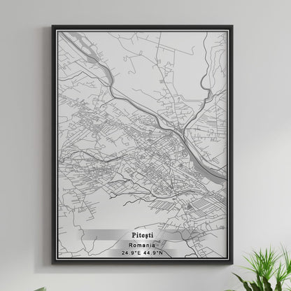 ROAD MAP OF PITESTI, ROMANIA BY MAPBAKES