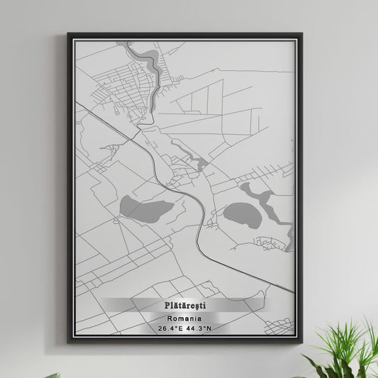 ROAD MAP OF PLATARESTI, ROMANIA BY MAPBAKES