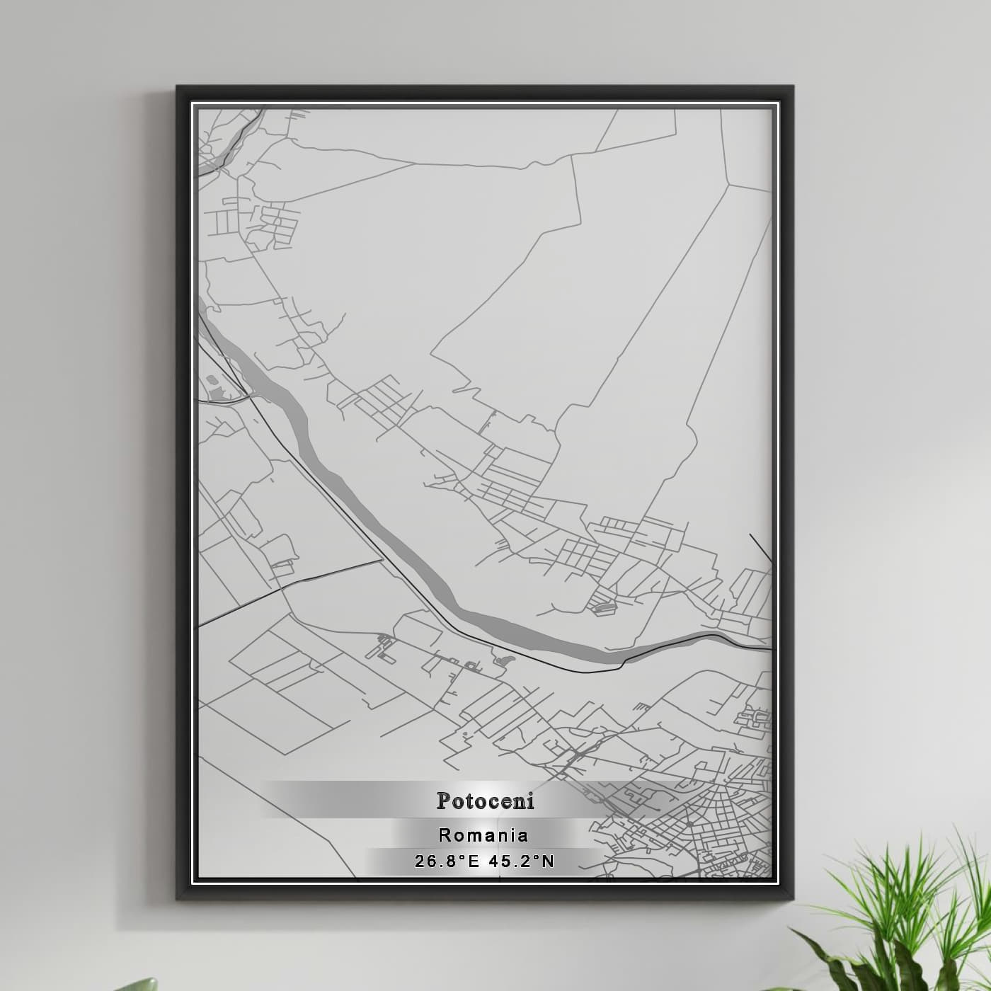 ROAD MAP OF POTOCENI, ROMANIA BY MAPBAKES