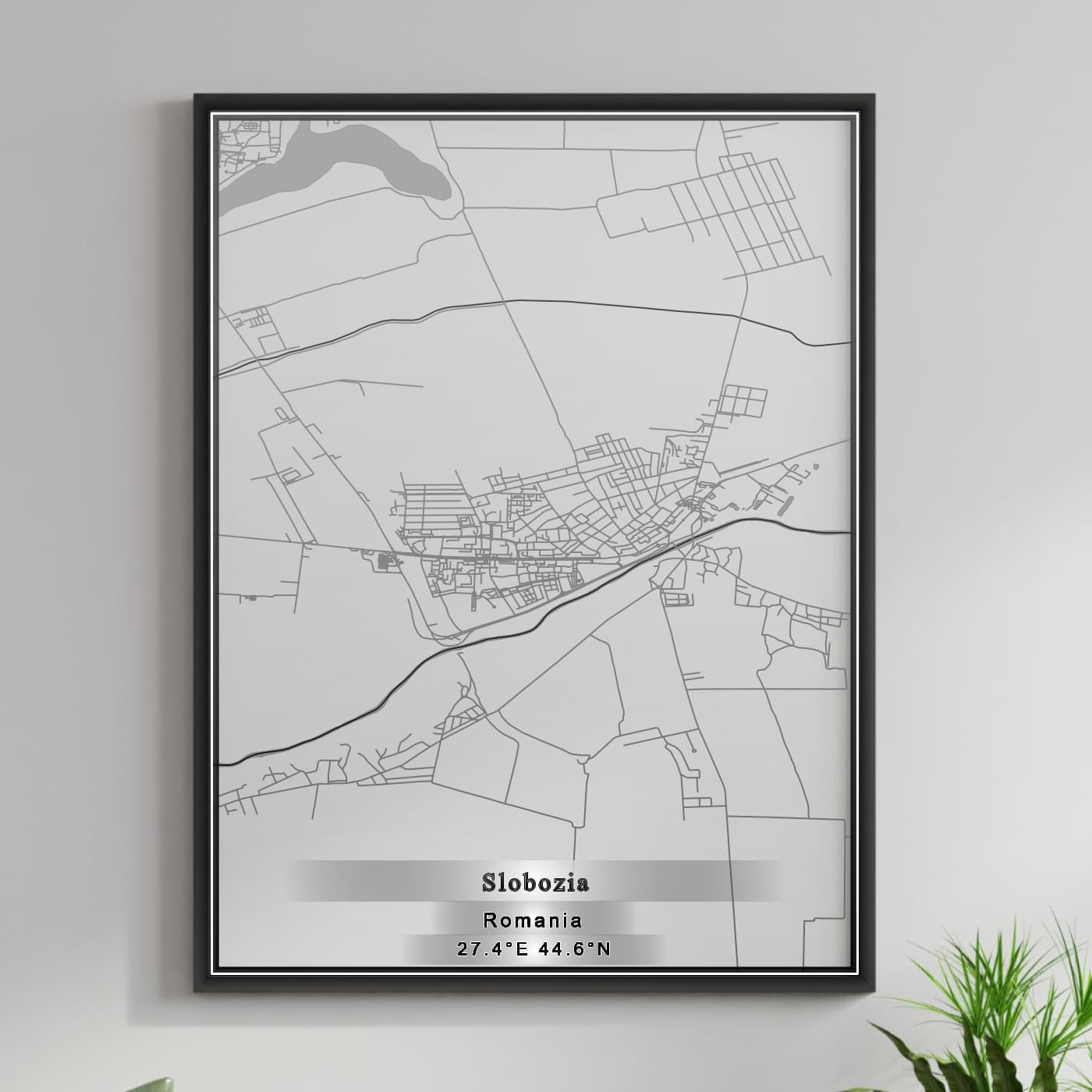 ROAD MAP OF SLOBOZIA, ROMANIA BY MAPBAKES