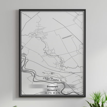 ROAD MAP OF STOENESTI, ROMANIA BY MAPBAKES