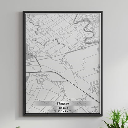 ROAD MAP OF TANGANU, ROMANIA BY MAPBAKES