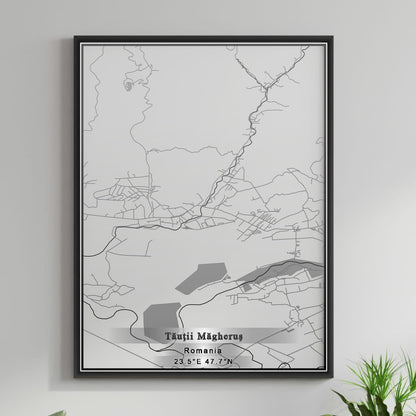 ROAD MAP OF TAUTII-MAGHERUS, ROMANIA BY MAPBAKES