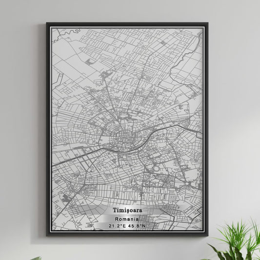 ROAD MAP OF TIMISOARA, ROMANIA BY MAPBAKES